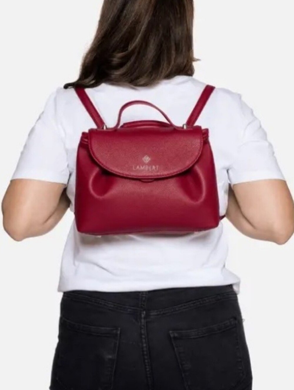 LAMBERT BAG CONVERTIBLE CROSSBODY OR BACKPACK 🎒 RASPBERRY COLOR - Picture 3 of 3